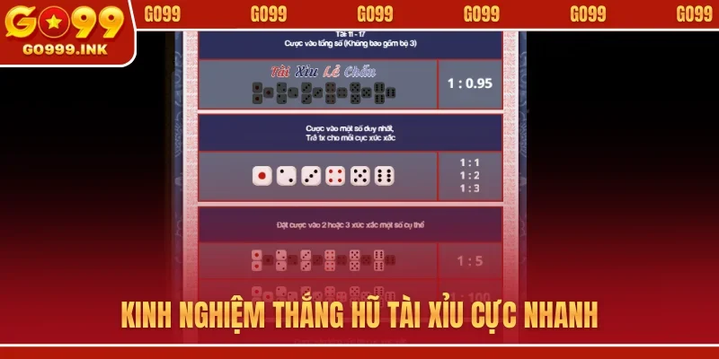 Tài Xỉu Bom Tấn - Điểm Hẹn Giải Trí Thượng Lưu Tại GO99 2 Kinh nghiệm thắng hũ tài xỉu cực nhanh