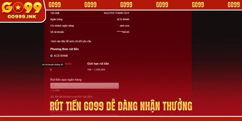 Rút Tiền GO99 - Quy Trình Tận Hưởng Thành Quả Thắng Cược 1 Rút tiền GO99 dễ dàng nhận thưởng